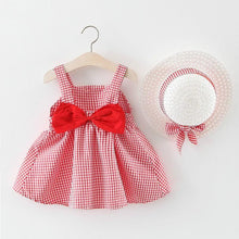 Load image into Gallery viewer, Baby Girls Dress with Sleeveless Print Floral for Birthday Party Princess Dress With Hat In Elefant Modern Style