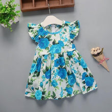Load image into Gallery viewer, Baby Summer New Children Female Cotton A-Line Dress Kids Clothes Floral Princess Tutu Dresses For Girls
