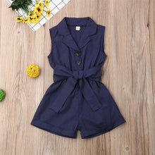 Load image into Gallery viewer, Luxury Elegant Summer Kids Girls Clothes Waistband Drawstring Romper Jumpsuit For Girls And Kids