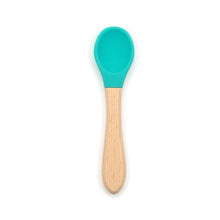 将图片加载到图库查看器,2PCS Bamboo Training Spoons Organic Soft Baby Feeding Silicone Tip Spoon Scoop Easy Grip Handle Toddlers Infant Gifts For Parents And Baby Boys Or Girls