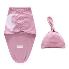 将图片加载到图库查看器,Baby Swaddle Blanket With Cap For Newborn Wrap Cotton Swaddling Bag Baby Envelope Sleep sack Blanket .