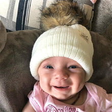 将图片加载到图库查看器,Winter Baby Boy Girl Artificial Pompom Knitted Hat Toddler Kids Caps With Pompon for Newborn