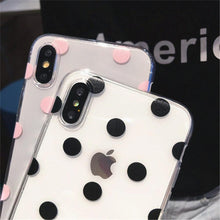 Load image into Gallery viewer, Transparent Phone Case For iPhone 13 12 11 14 Pro Little Dots Love Heart Clear Back Cover Vintage Women Girls Soft Anti-Scratch Protective Cases for iPhone
