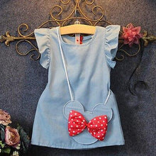 将图片加载到图库查看器,Children's Wear Dress Girls Dresses For Party and Wedding with 100% Cotton Striped Lapel Fly Sleeves