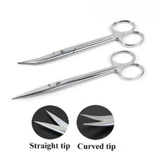 Load image into Gallery viewer, Animal Veterinary Vet Medical Stainless Steel Surgical Scissors Straight curved Tip Haircut Eyebrow Trimming Scissors Farming