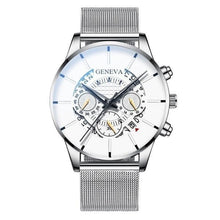Load image into Gallery viewer, Men's Watch Stainless Steel Calendar Quartz Wristwatch Men Sports Watch Clock Geneva Clock hours For Mens and Boys