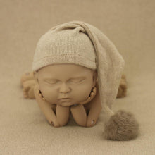 Load image into Gallery viewer, Modern Newborn Photography Props Knit Cap With Fur Ball For Newborn Baby Cap Great For Photo Studio Photography Props Cap Beanie Baby