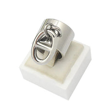 Load image into Gallery viewer, COUYA Women's Rings US Size 6-11 Stainless Steel Silver Color Punk Width Rings With oval-shaped Button Fashion Party Jewelry