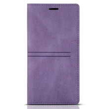 Load image into Gallery viewer, Iphone Wallet Skin Friendly Magnetic Flip With Card Slot Leather Case For iPhone 14 Pro Max 13 12 11 Modern Purple Genuine Leather Detachable Magnetic Flip Cover with Card Holders