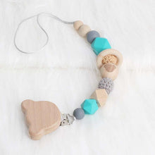 将图片加载到图库查看器,Modern Wood Pacifier Clip Chain Holder Nipples Pacifier Clips Pacifier Teether Teething Toy Cartoo Wooden Bracket For Pacifier For Kids