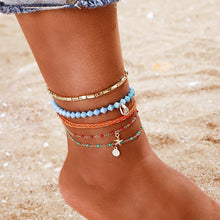 Load image into Gallery viewer, Luxury Leg Brecelet Gold Color Tassel Beads Anklet Bracelet for Leg for Women Set