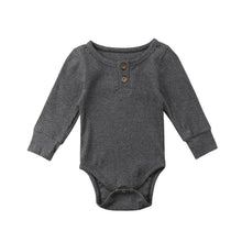 Load image into Gallery viewer, Newborn Infant Baby Girl Boy Ribbed Bodysuit Ruffle Long Sleeve One-Pieces Solid Jumpsuit Outfits For Girls