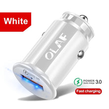 Load image into Gallery viewer, Mini White Quick Charge 3.0 Fast Charging QC 3.0 Car-Charger LED Modern Phone USB Charger Car Accessories