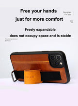 Load image into Gallery viewer, Classic Vintage Design Leather Belt Style With Strap Case for iPhone 14 13 12 Mini 11 Pro Max XS XR Max 8 7 6S Plus PU Leather Wristband Card Holder Full Cover Business Simple Iphone Case For Men And Women