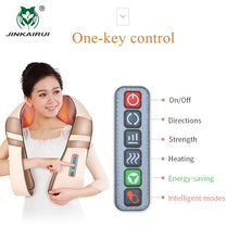 将图片加载到图库查看器,JinKaiRui U Shape Electrical Shiatsu Body Shoulder Neck Massager Back Infrared 4D kneading Massage Car Home Best Gift HealthCare