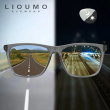 将图片加载到图库查看器,LIOUMO Square Design Chameleon Polarized Sunglasses Men Women Photochromic Driving Goggles Retro Anti-Glare gafas de sol hombre
