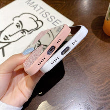 将图片加载到图库查看器,Women Luxurious Glitter Makeup Mirror Phone Case For iPhone 12 11 Pro MAX X XS XR 8 7 Plus Luxury Silicone Shockproof Cover Fixed Non Moving Sparkling Shining Glitter Stars Soft Silicone Case