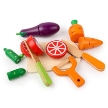 将图片加载到图库查看器,Simulation Kitchen Pretend Toy Wooden Classic Game Montessori Educational Toy For Children Kids Gift Cutting Fruit Vegetable Set