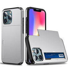 Load image into Gallery viewer, Men Luxury Wallet Card Holder Slot Phone Case For iPhone 13 Pro 12 Pro Max Business Phone Card Holder Bumper Cover Storage Case Compatible With iPhone