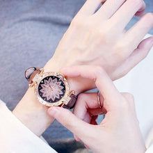 将图片加载到图库查看器,Women Elegant Popular Watch Set Starry Sky Ladies Bracelet Watch Casual Leather Sports Quartz Wristwatch For Women and Girls