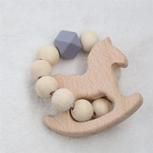 将图片加载到图库查看器,Modern Baby Silicone Wooden Nursing Bracelets Wood Teether Silicone Beads Teething Wood Rattles Toys for Baby