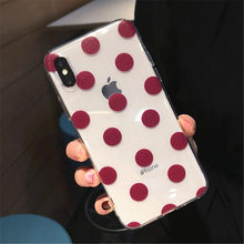 Load image into Gallery viewer, Transparent Phone Case For iPhone 13 12 11 14 Pro Little Dots Love Heart Clear Back Cover Vintage Women Girls Soft Anti-Scratch Protective Cases for iPhone