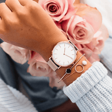 将图片加载到图库查看器,Fashion Unisex Watches Ultra Thin Stainless Steel Mesh Belt Quartz Classic Casual Watch For Women and Man