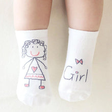Load image into Gallery viewer, Casual White Baby Cute Cartoon Socks For Newborn Infants Toddlers Non-slip Soft Comfortable Cotton Unisex Socks