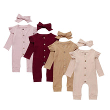 Load image into Gallery viewer, Baby Girl Boy Cotton Clothes Knitted Romper Jumpsuit With Bow In Classic Style For Girls Baby