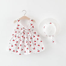 Load image into Gallery viewer, Baby Girls Dress with Sleeveless Print Floral for Birthday Party Princess Dress With Hat In Elefant Modern Style