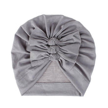 Load image into Gallery viewer, Handamde Elegant Baby Hats for Girls Big Bow Turban Hat Newborn Baby Beanie Cap Solid Color Style