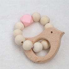 将图片加载到图库查看器,Modern Baby Silicone Wooden Nursing Bracelets Wood Teether Silicone Beads Teething Wood Rattles Toys for Baby