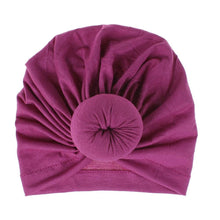 Load image into Gallery viewer, Handmade Pleated Flower Babies' Knitted Cotton Cloth Turban For Baby Girls In Elegant Style