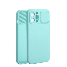 Load image into Gallery viewer, Sliding Lens Protective Silicone Case For iPhone 11 Pro Max Mini 12 Pro 13 Push Cover iphone Slide Camera Cover Case with Camera Lens Protector Cover Silicone Bumper Slim Phone Cover Compatible with iPhone