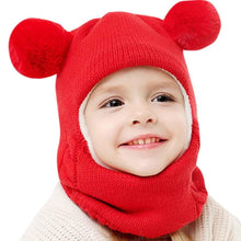 Load image into Gallery viewer, Modern Luxury Children Hats Pom Pom Ball Hat Kids Warm Wool Hooded Hat Baby Scarves Toddler Caps For Kids