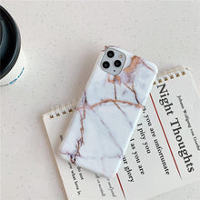 Load image into Gallery viewer, White Gray Marble Slim Soft Clear Bumper Full-Body Protective Phone Case Cover Glossy Marble Texture Cover for iPhone 11 14 Pro Max 14Plus 12 13 Mini X XR XS Max Soft Back Case