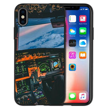 Load image into Gallery viewer, Aircraft Airplane Cockpit Black Silicone Phone Case For Iphone 12 Xr Xs Max 5 5s Se 2020 6 6s Plus 7 8 X 11pro Max 11 Cover Back Case Mobile Cover