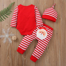 Load image into Gallery viewer, 3PCS Romper Jumpsuits+Striped Pant Christmas Clothes Set Kids for Infant Boys/Girls In Christmas Printed Design