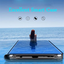 Load image into Gallery viewer, Smart Flip Phone Case For iPhone X XR XS 5 5S SE 7 8 6 6S Plus 11 12 13 Mini Pro Max 2020 Mirror Window Standing Holder Cover Mirror Screen Smart Plating Case 360 Full Body Ultra Thin Intelligent Protective Case