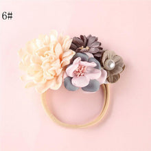 将图片加载到图库查看器,Modern Fashion Floral Headband Newborn Baby Elastic Hairbands Pearl Fresh Style Bow Knot For Girls