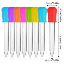 Load image into Gallery viewer, 5ml Small Silicone Plastic Pipette Dropper Feeding Medicine Liquid Eye Ear Pipette Dropper School Lab Experiment Supplies