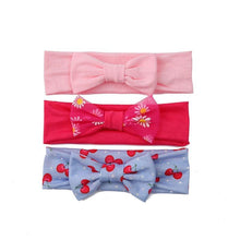 Load image into Gallery viewer, Summer Cute Floral Bows Baby Girl Headbands Elastic Bowknot Newborn Hair Band Turban Set Hair Accessories Bow Set For Kids