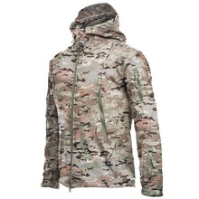 将图片加载到图库查看器,Men's Outdoor Soft Fleece Jacket Men's And Women's Jacket Unique Jackets For Men Windproof Waterproof Breathable Jacket Thermal Hooded Tactical Jacket Outdoor Camouflage Fleece Hooded Coat