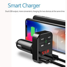 Load image into Gallery viewer, Fast USB Car Charger Bluetooth 5.0 FM Transmitter Modulator Handsfree Car Kit 3.1A Fast Phone Charger Audio MP3 Player