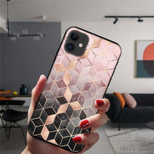 Load image into Gallery viewer, Unique Abstract Ultra Thin Sparkle Soft Silicone Case For iPhone XS Max 8 7 Plus X XR 6 6S 5S Mini Black Phone Case Marble Geometric Art Soft Silicone Cover