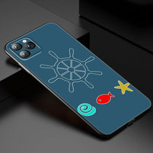 将图片加载到图库查看器,Anchor Boat Ship Wheel Phone Case For iPhone 13 12 Mini 11 Pro XS Max XR X 8 7 6S 6 Plus 5S 5 SE 2020 Black Cover Custom Anchor Hard Back Cover Case