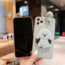 Load image into Gallery viewer, 3D Cute Cartoon Dog Mirror Stand Phone Case For Iphone 13 Pro Max 12 11 Xr X Xs Max 5 6 7plus 8 Plus With Lanyard Cover Soft Durable Silicone Drop Protection Cover For Iphone