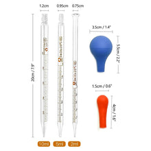 Load image into Gallery viewer, 3pcs 10ML 5ML 2ML Glass Graduated Pipettes Transfer Dropper for Liquid Essential Oil Fluid and Liquid Pipettors