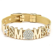 将图片加载到图库查看器,Fashion Stainless Steel Woman and Men Bracelet Mesh Bracelet Set Crystal Heart Anchor Charm Fine Bracelet Bangle For Female Lover