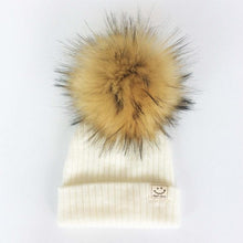 将图片加载到图库查看器,Winter Baby Boy Girl Artificial Pompom Knitted Hat Toddler Kids Caps With Pompon for Newborn